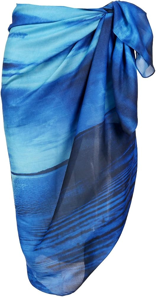 Ayliss Womens Swimwear Chiffon Printed Cover up Beach Sarong Pareo Bikini Swimsuit Wrap | Amazon (US)