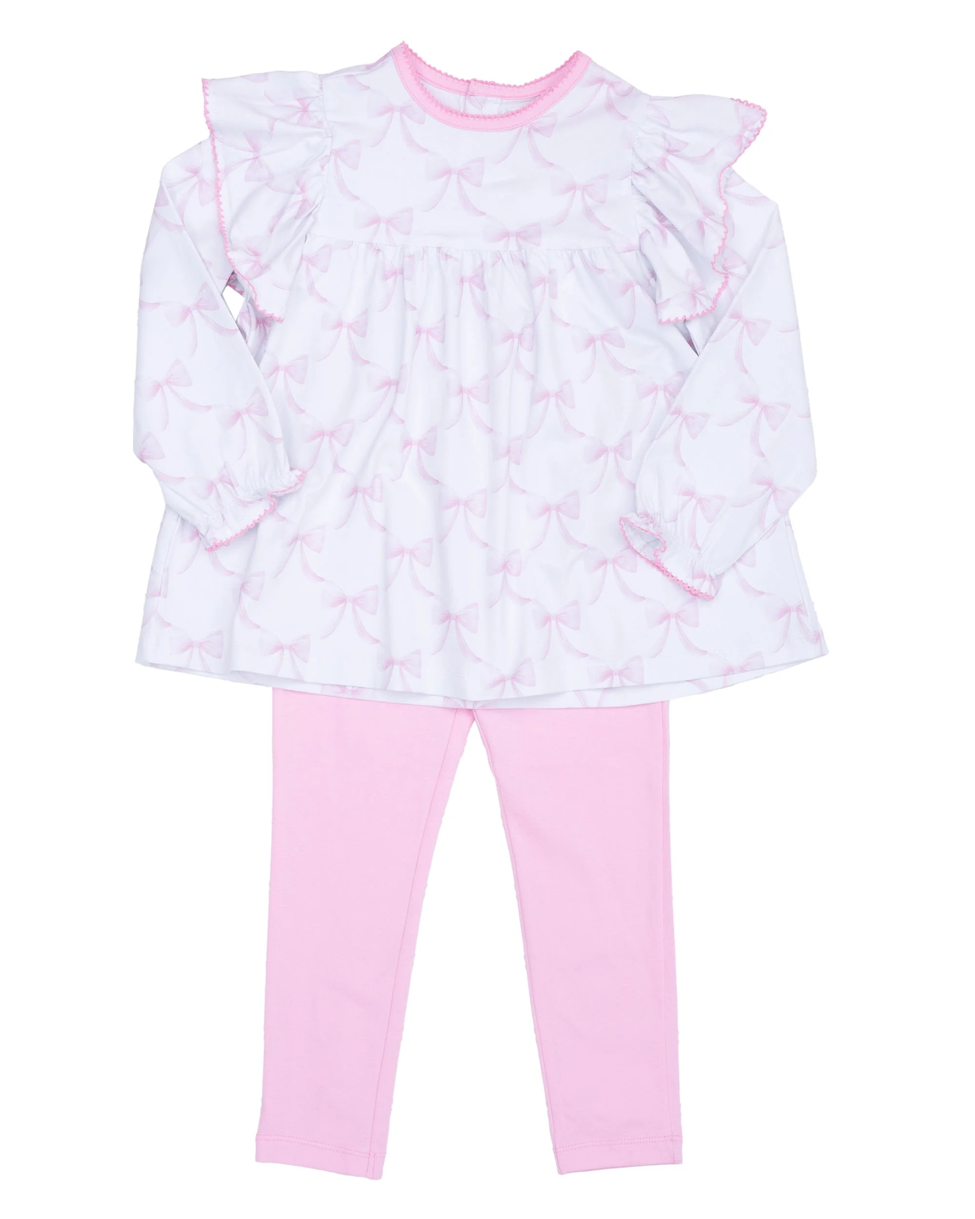 Abree Bubblegum Bows Legging Set | The Oaks Apparel Company