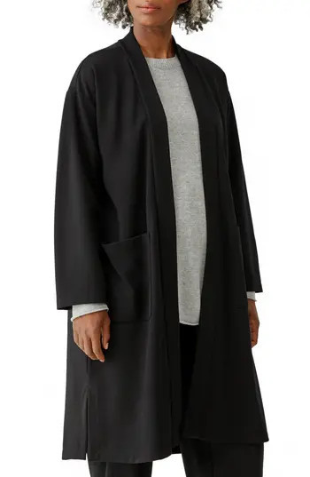 Eileen Fisher Long Belted Jacket in Black at Nordstrom Rack, Size Small P | Nordstrom Rack