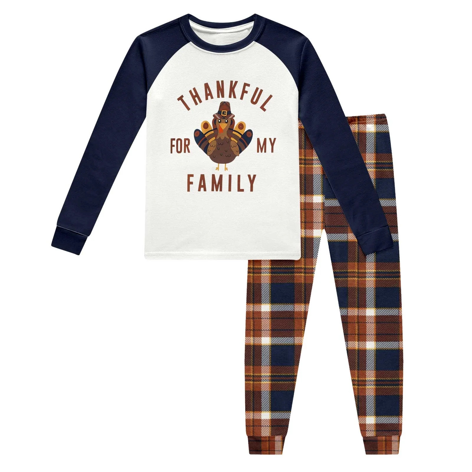 Kiijoy Toddler Boys Thanksgiving Day Pajamas Long Sleeve Top and Pants Set, Sizes 2-3T | Walmart (US)