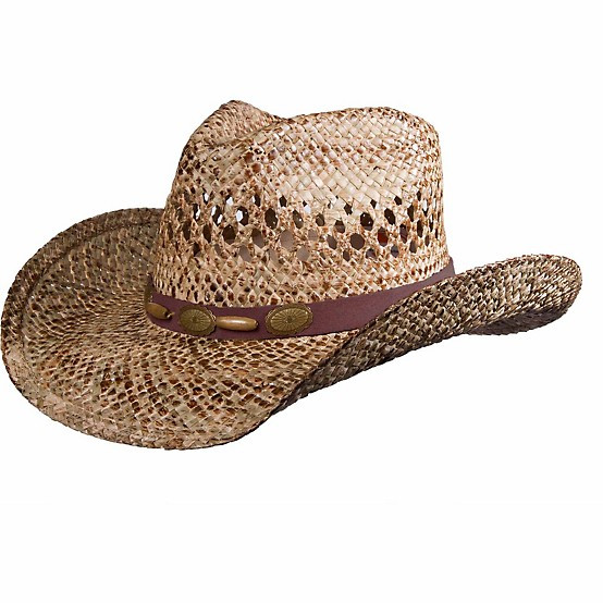 DPC  Unisex Vented Stained Seagrass Western Hat with Suede Trim, Metal Conchos and Beads | Tractor Supply
