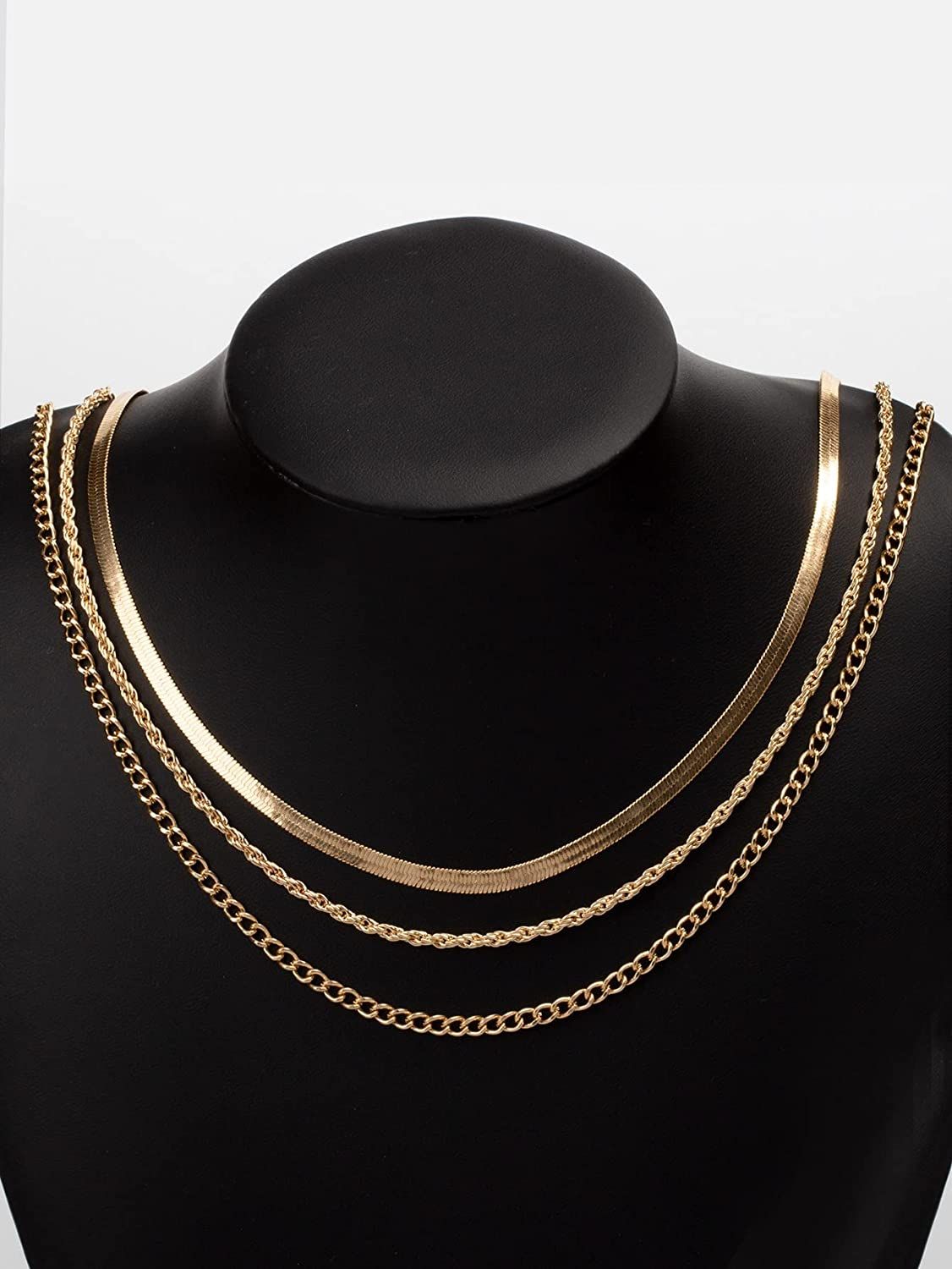 GORGLITTER Women's Gold Herringbone Necklace Plated Choker Snake Chain Necklace | Amazon (US)