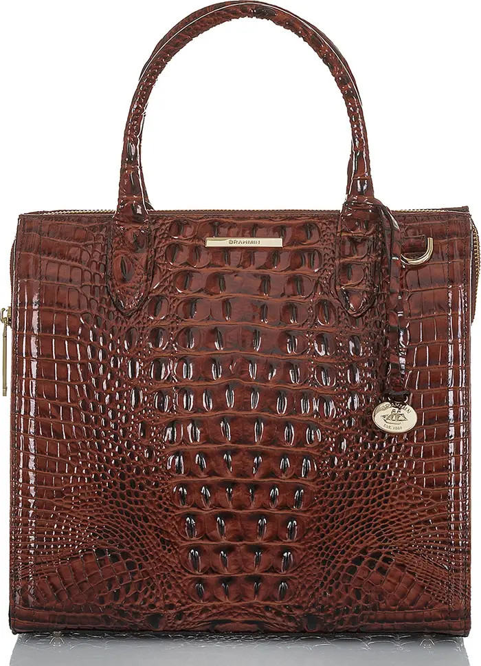 Caroline Croc Embossed Leather Satchel | Nordstrom