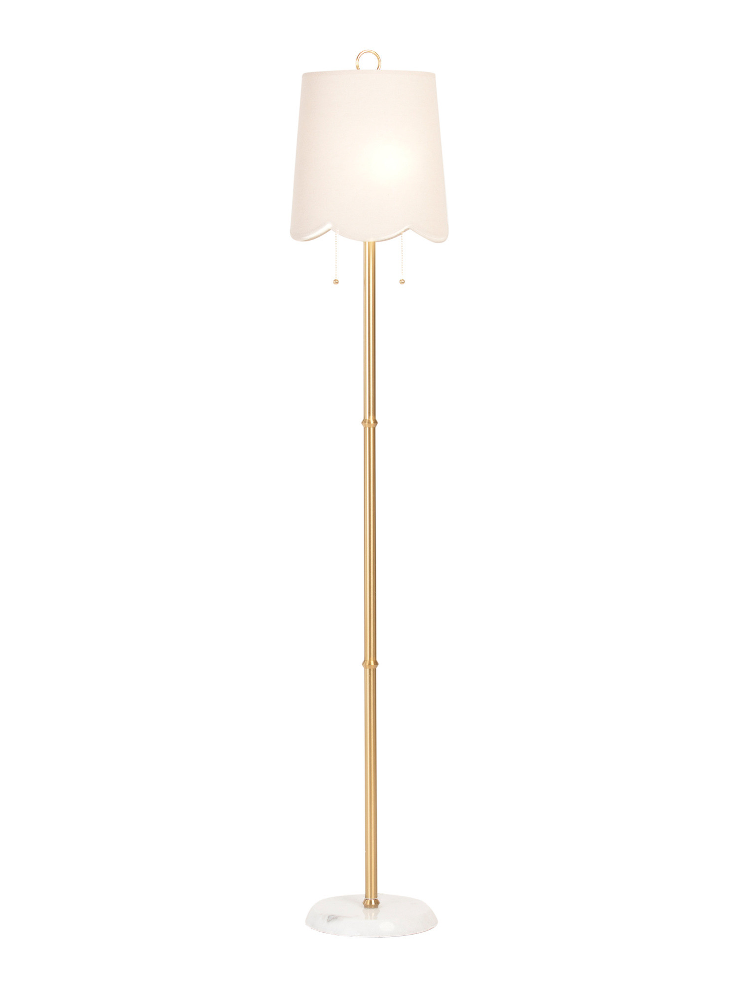 62in Metal Floor Lamp With Scalloped Shade | Furniture & Lighting | Marshalls | Marshalls