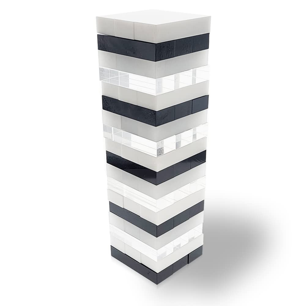 OnDisplay 3D Luxe Acrylic Stacking Tower Puzzle Game (Clear/Opaque/Blk/White) | Amazon (US)