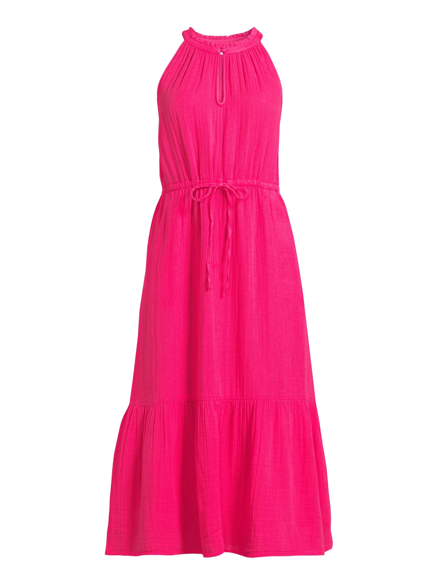 Time and Tru Women's Midi Double Cloth Dress | Walmart (US)