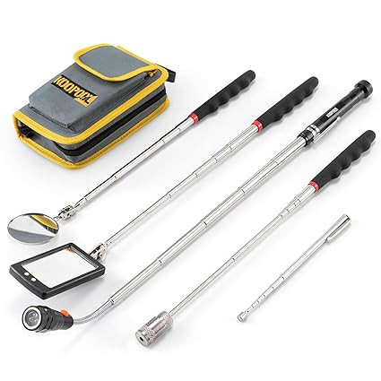Telescoping Magnetic Pickup Tool Set, Inspection Mirror Telescoping, LED Flashlight, Cool Gadgets... | Amazon (US)