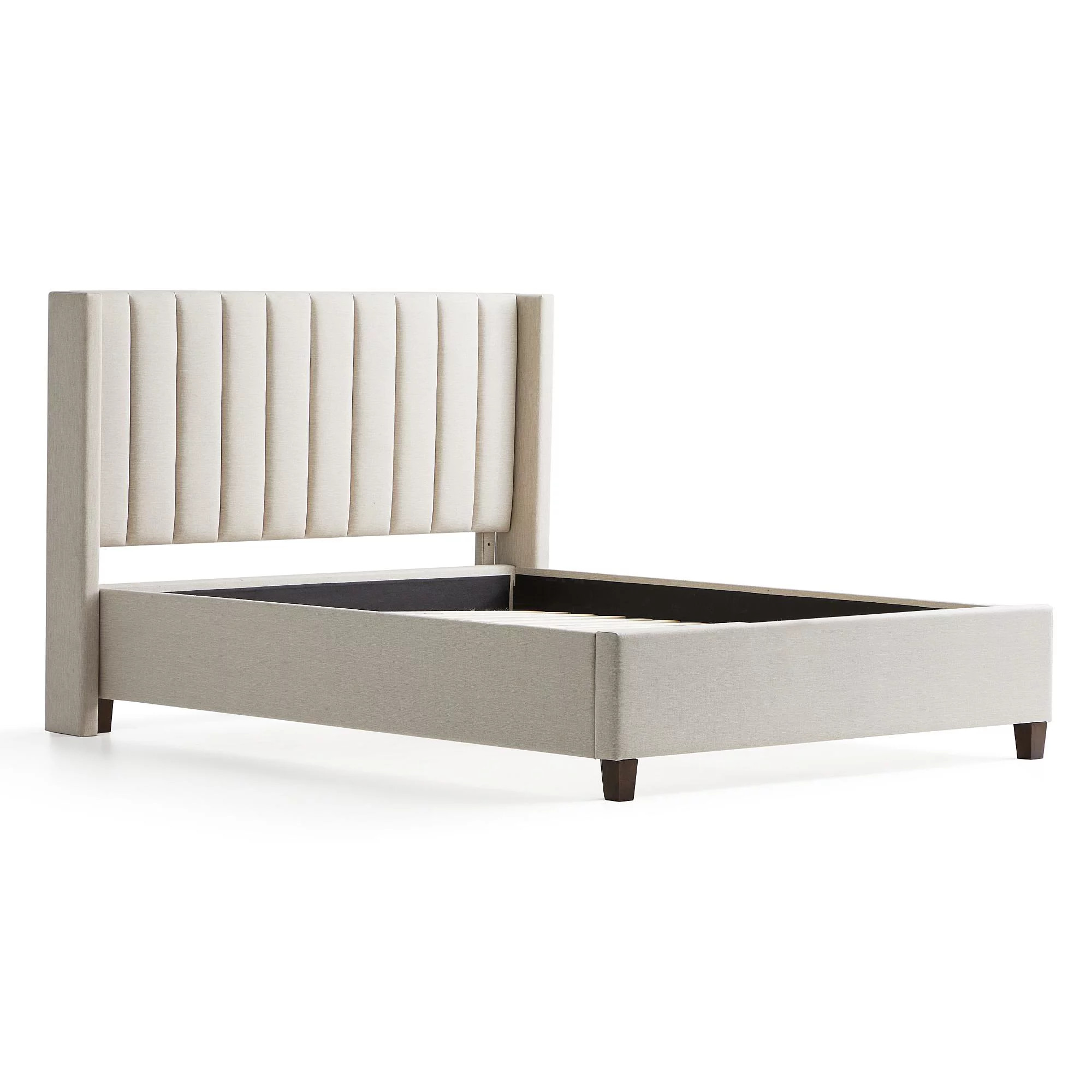 Woven Paths Modern Upholstered Tufted Platform Bed, Full, Oat - Walmart.com | Walmart (US)