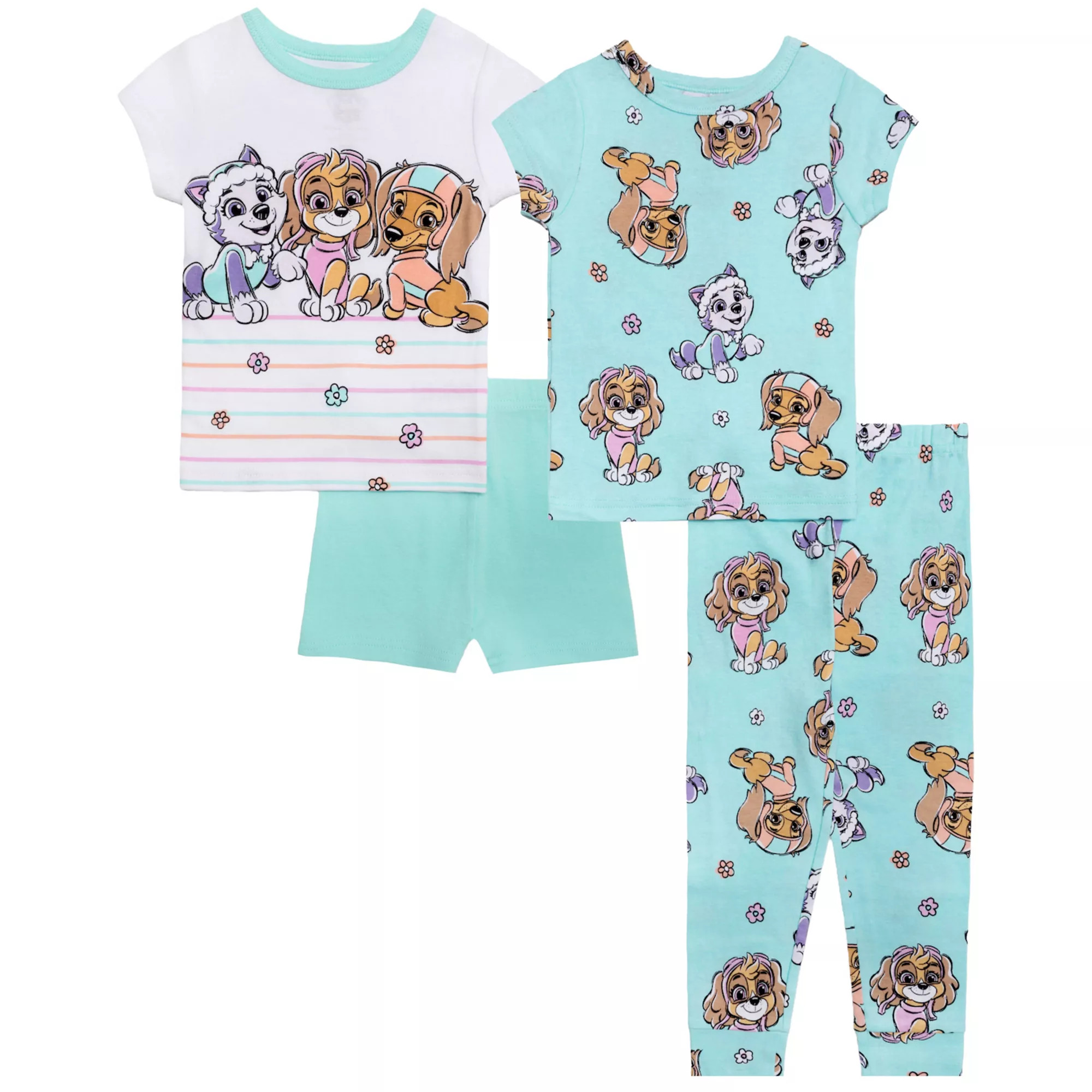 Toddler Girls Paw Patrol 4-pc. Short Sleeve Pajama Tops, Pajama Shorts, & Pajama Pants Set | Kohl's