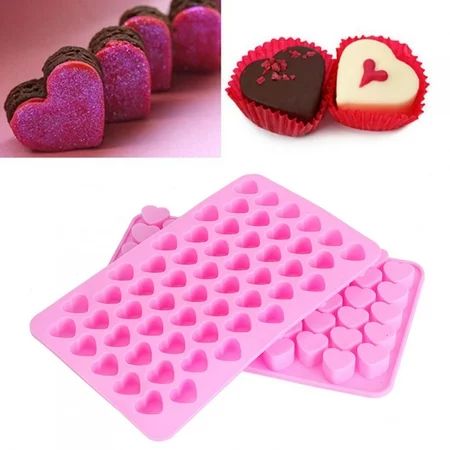 Loewten Kitchen Baking Tools 55 Holes Heart Shaped Non‑stick Silicone Chocolate Cake Ice Cubes Tray  | Walmart (US)