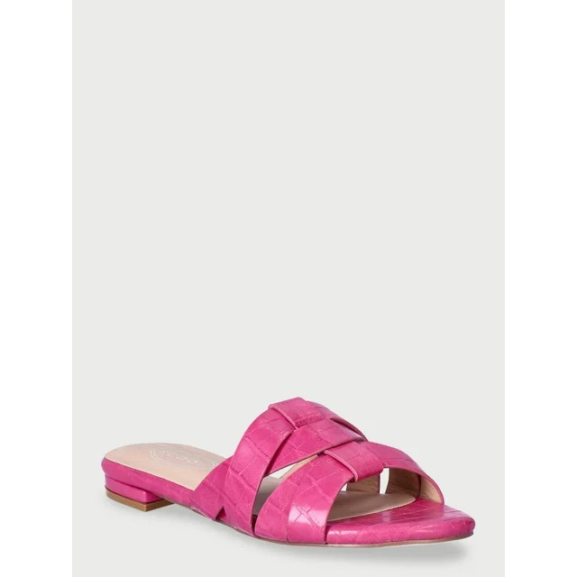 Scoop Women's Crossover Band Slide Sandals - Walmart.com | Walmart (US)