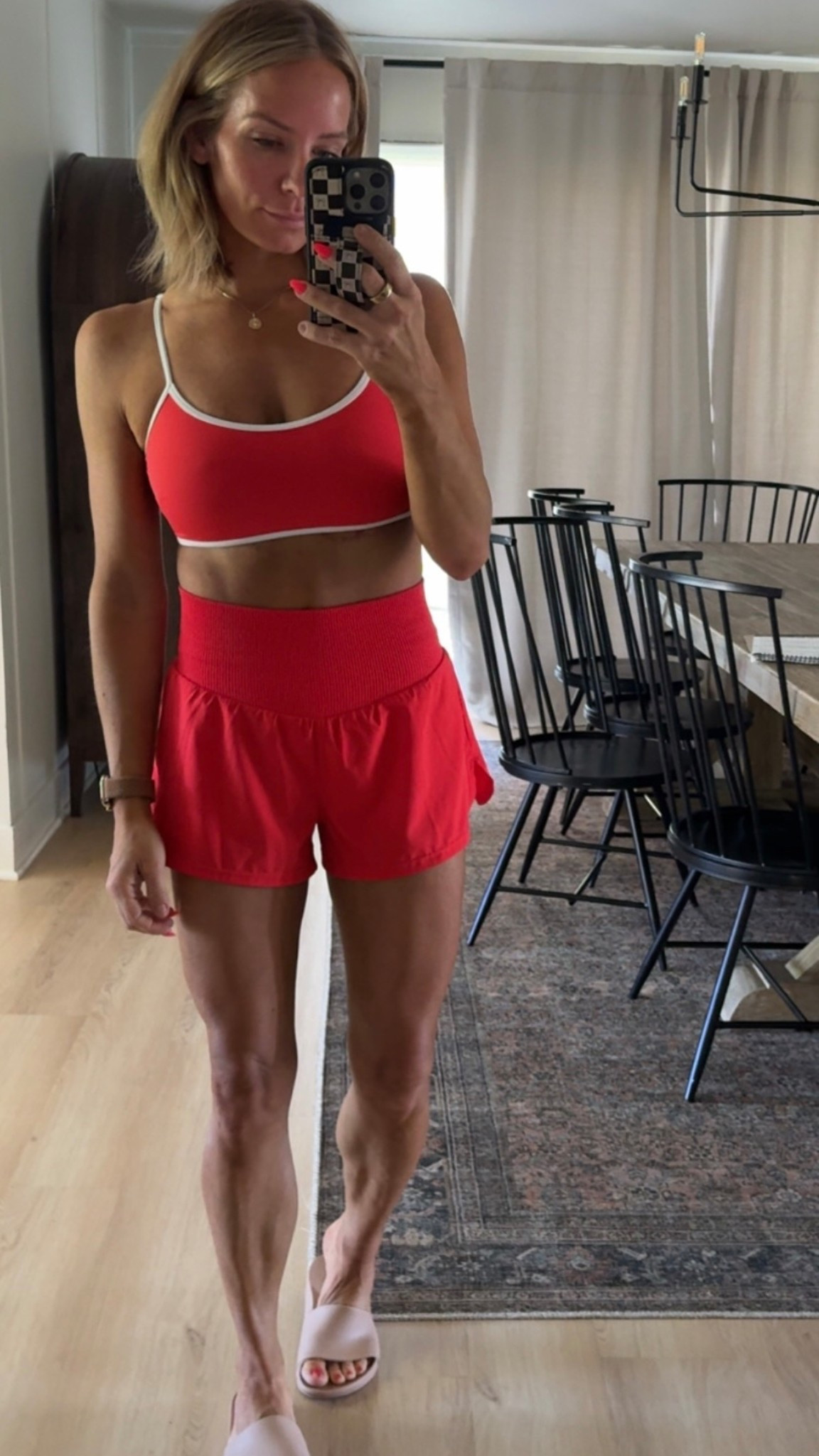 I’m wearing a small in both the bra & shorts! I love this bright red! 

#LTKActive #LTKStyleTip