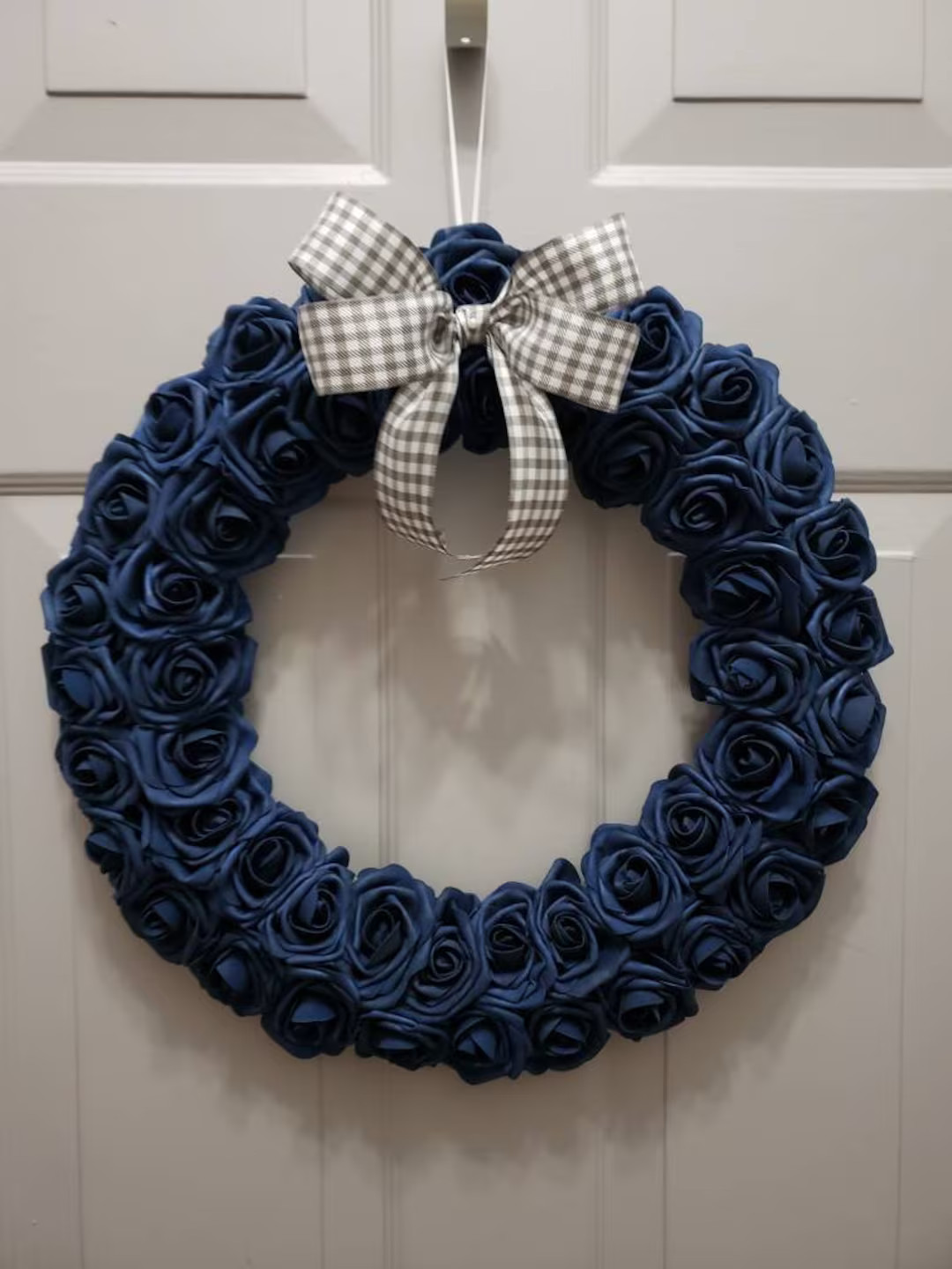 Navy Blue Fall Wreath. Navy Blue Door Wreath. Office Decor. Fall Home Decor. Farmhouse Wall Decor... | Etsy (US)