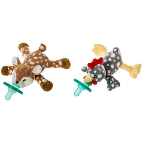 Mary Meyer WubbaNub Infant Pacifier, 6-Inches, Amber Fawn & WubbaNub Infant Pacifier, 6-Inches, Rocky Chicken | Amazon (US)