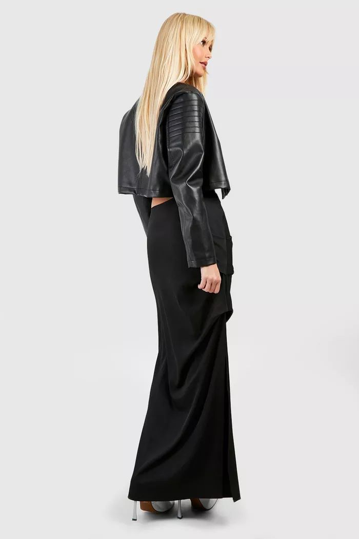 Ruched Split Side Parachute Maxi Skirt | boohoo (US & Canada)