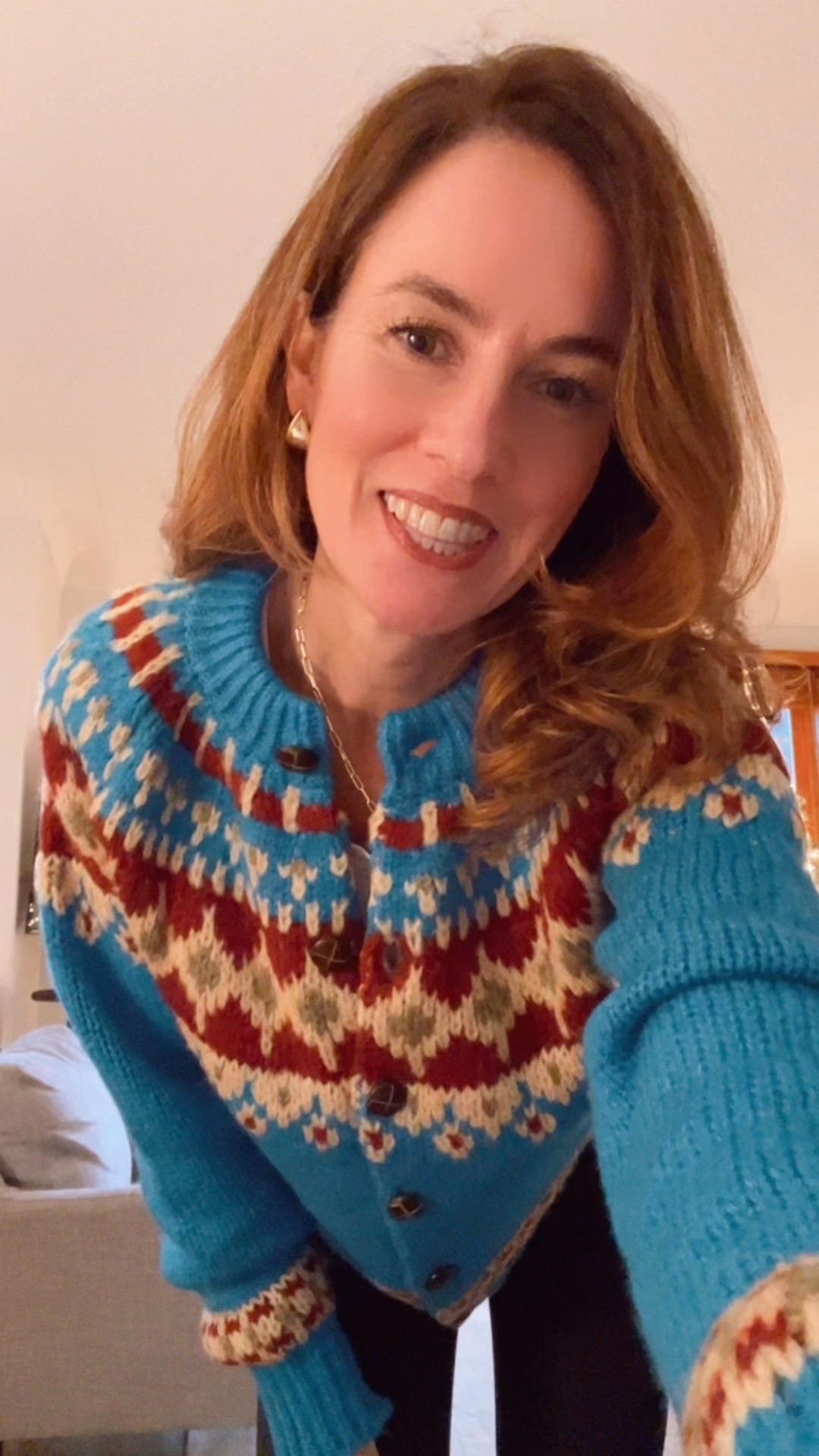 Fair isle cardigan winter sweater #over40style #wintersweaters

#LTKFindsUnder100 #LTKOver40 #LTKootd