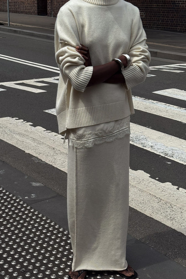 PAIGE CREAM WOOL KNIT JUMPER | DISSH