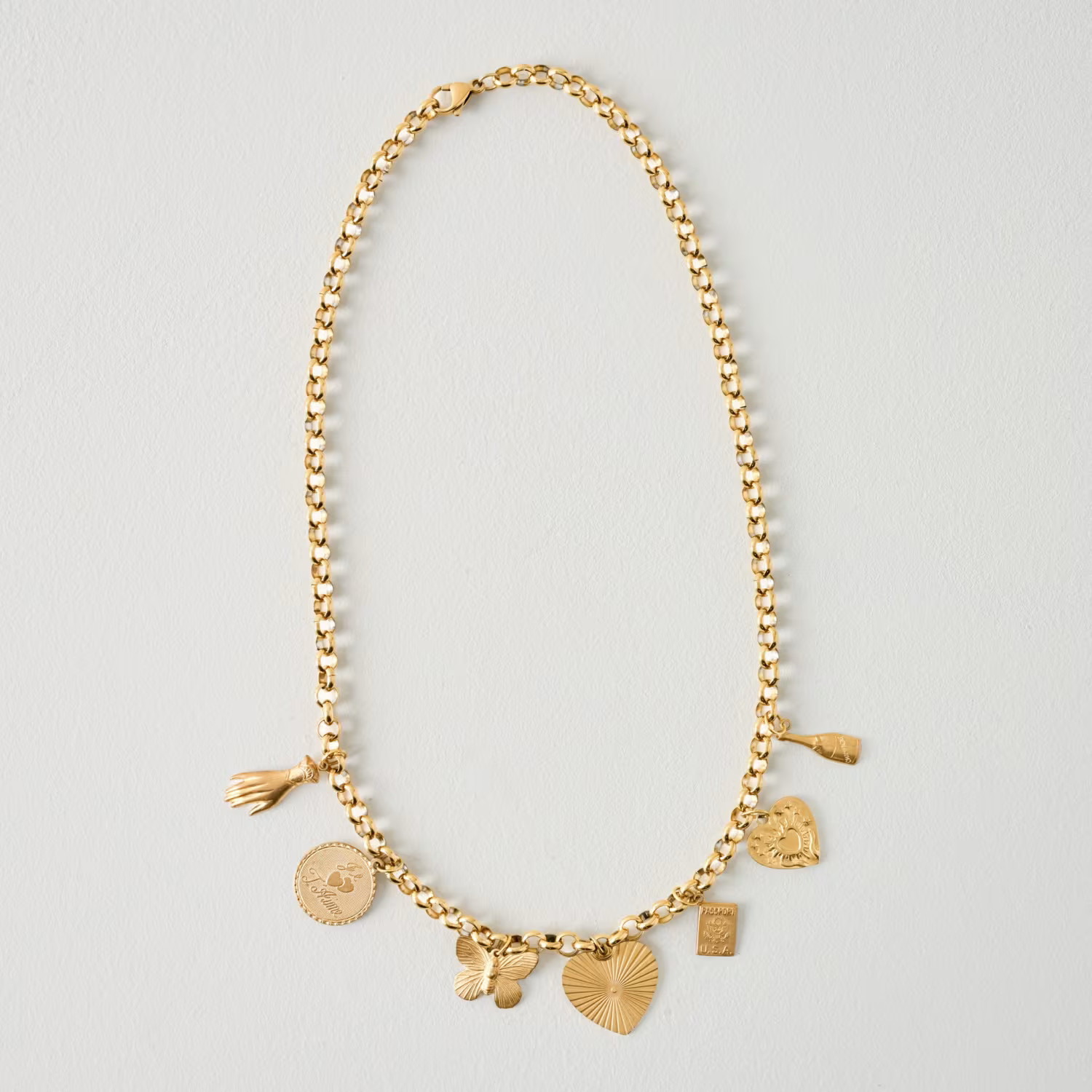Stationary Brass Charm Necklace | Magnolia
