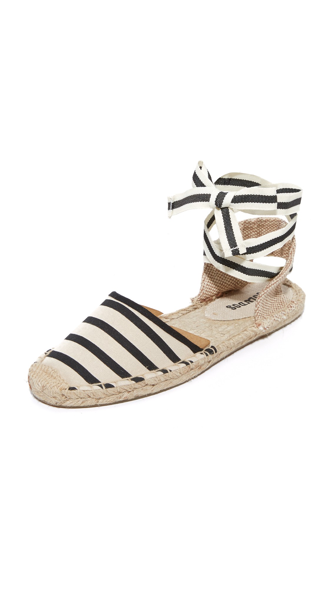 Soludos Striped Espadrille Sandals - Natural/Black | Shopbop