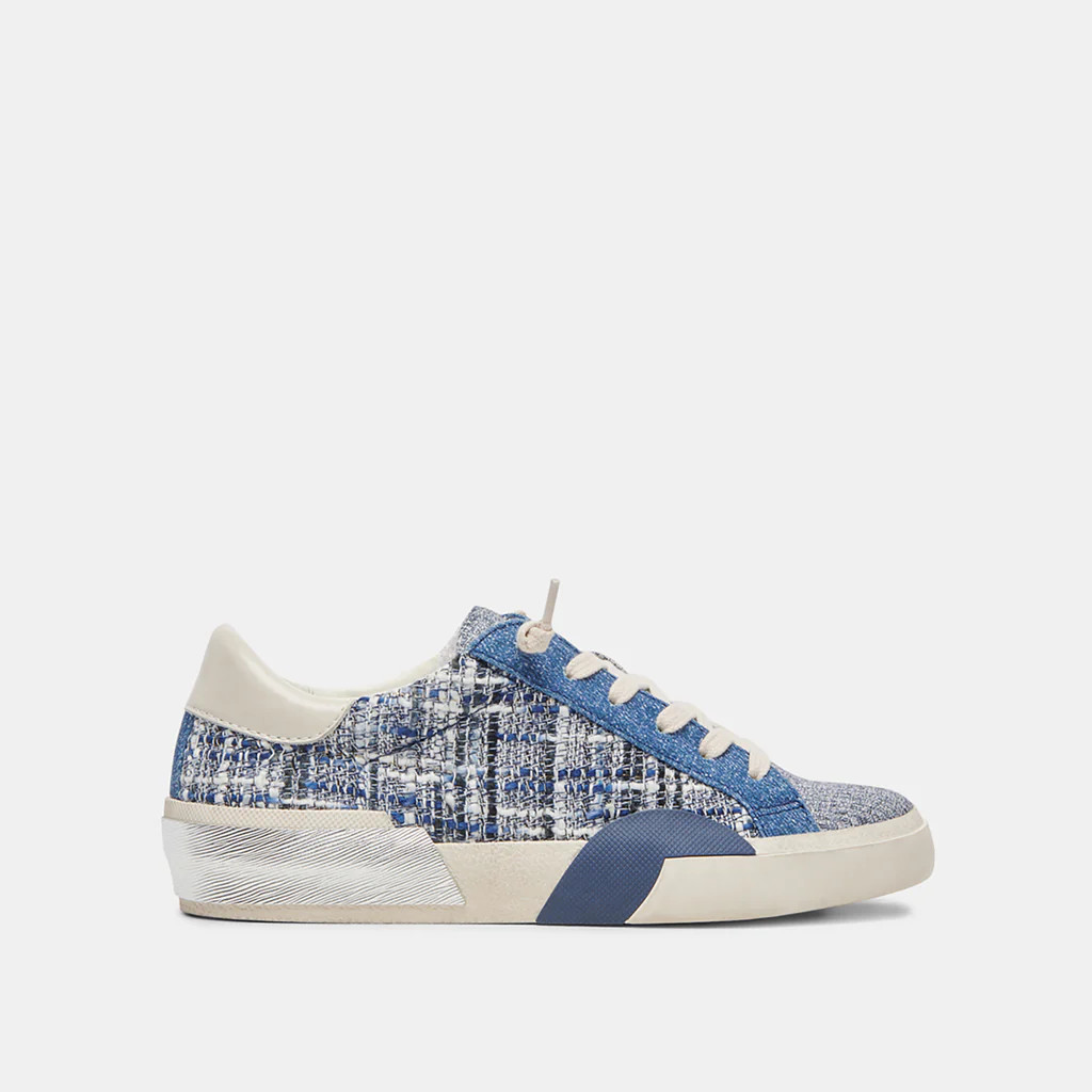 ZINA SNEAKERS NAVY MULTI WOVEN | DolceVita.com