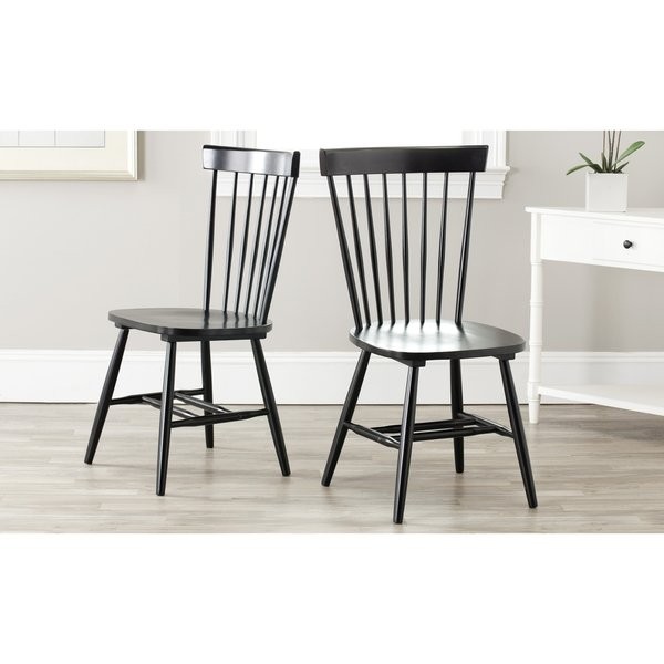 Safavieh Country Classic Dining Country Lifestyle Spindle Back Black Dining Chairs (Set of 2) | Bed Bath & Beyond