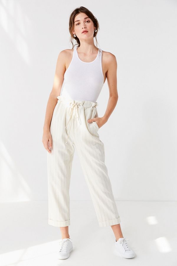 UO Eve Paperbag Striped Pant | Urban Outfitters (US and RoW)