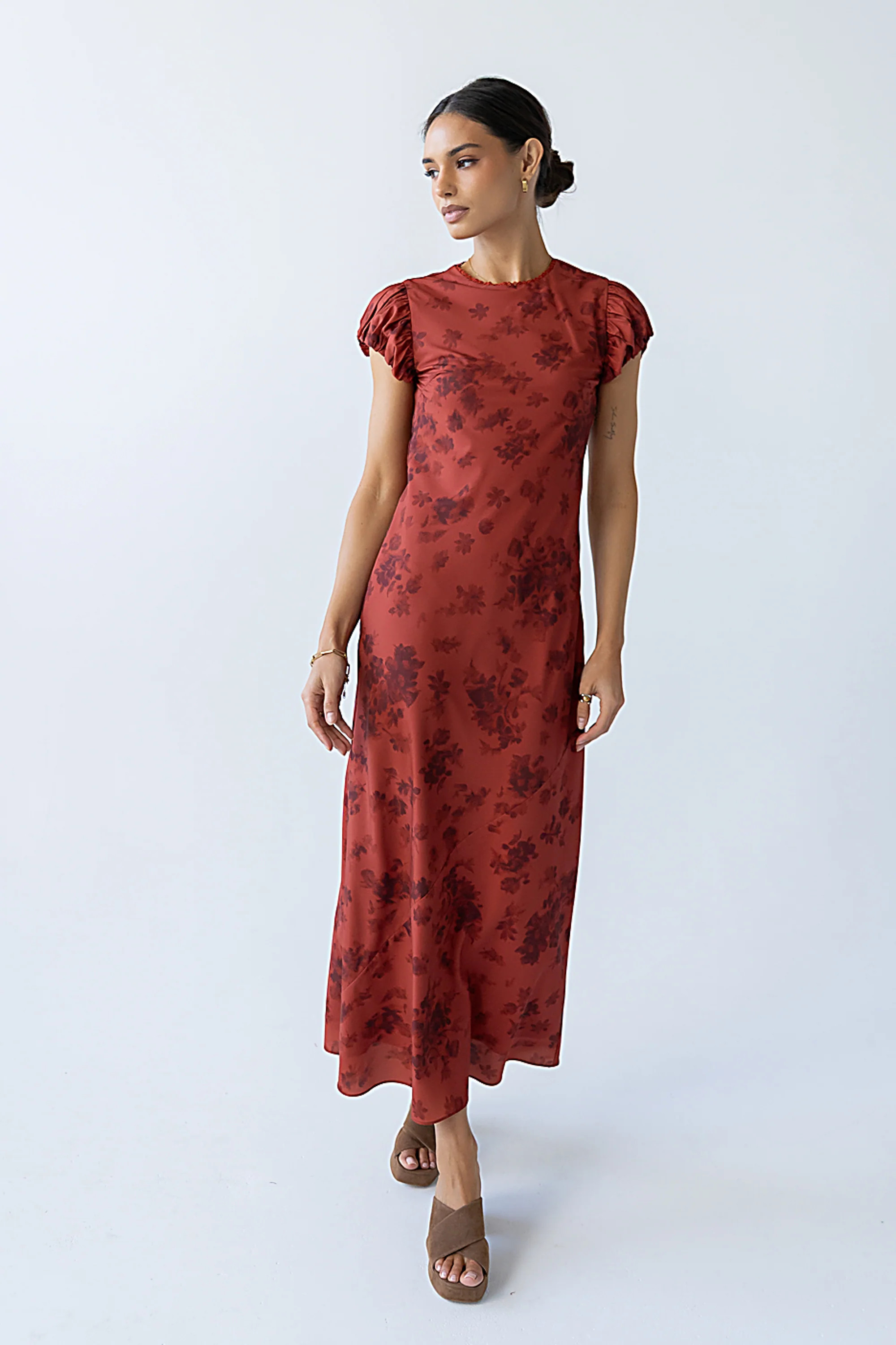 Ellianna Floral Maxi Dress in Brick | Böhme US
