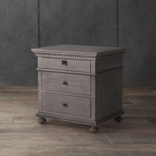 SAFAVIEH Couture Allisyn 3-Drawer Wood Nightstand (Fully Asembled) - Bed Bath & Beyond - 34514540 | Bed Bath & Beyond