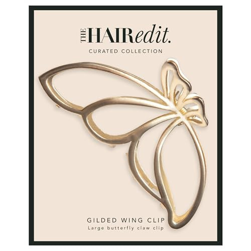 The Hair Edit Gilded Wing Clip - Extra Large Soft Gold Metal Butterfly Claw Clip | Amazon (US)