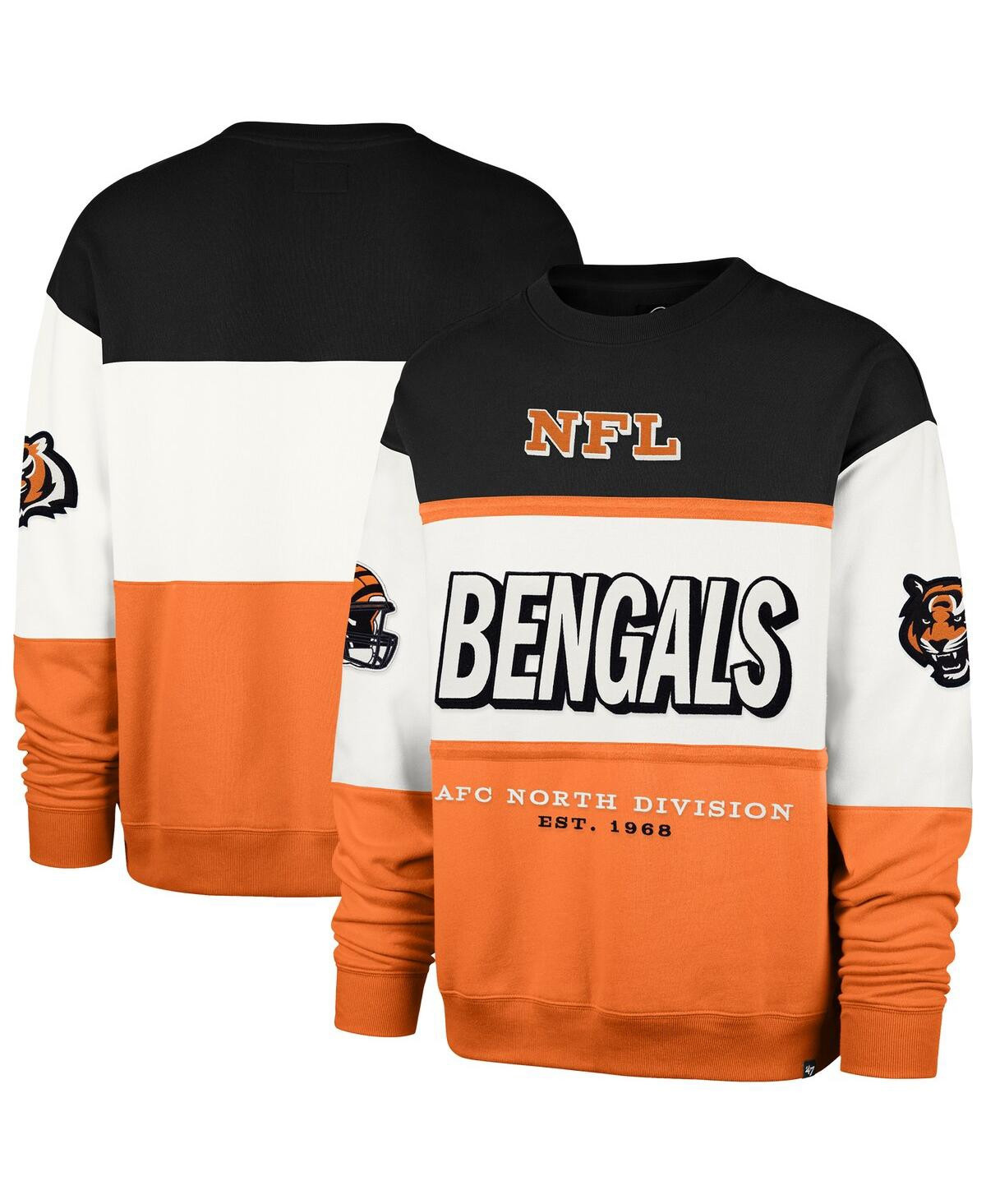 '47 Brand Men's Black/Orange Cincinnati Bengals Breeze Maximalist Sweatshirt - Black, Orange | Macy's