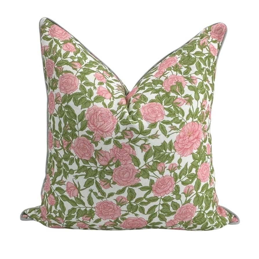 Throw Pillow for Outdoors Mary Off-White Periwinkle Floral Pillow Cover Grandmillennial Pillow Co... | Amazon (US)