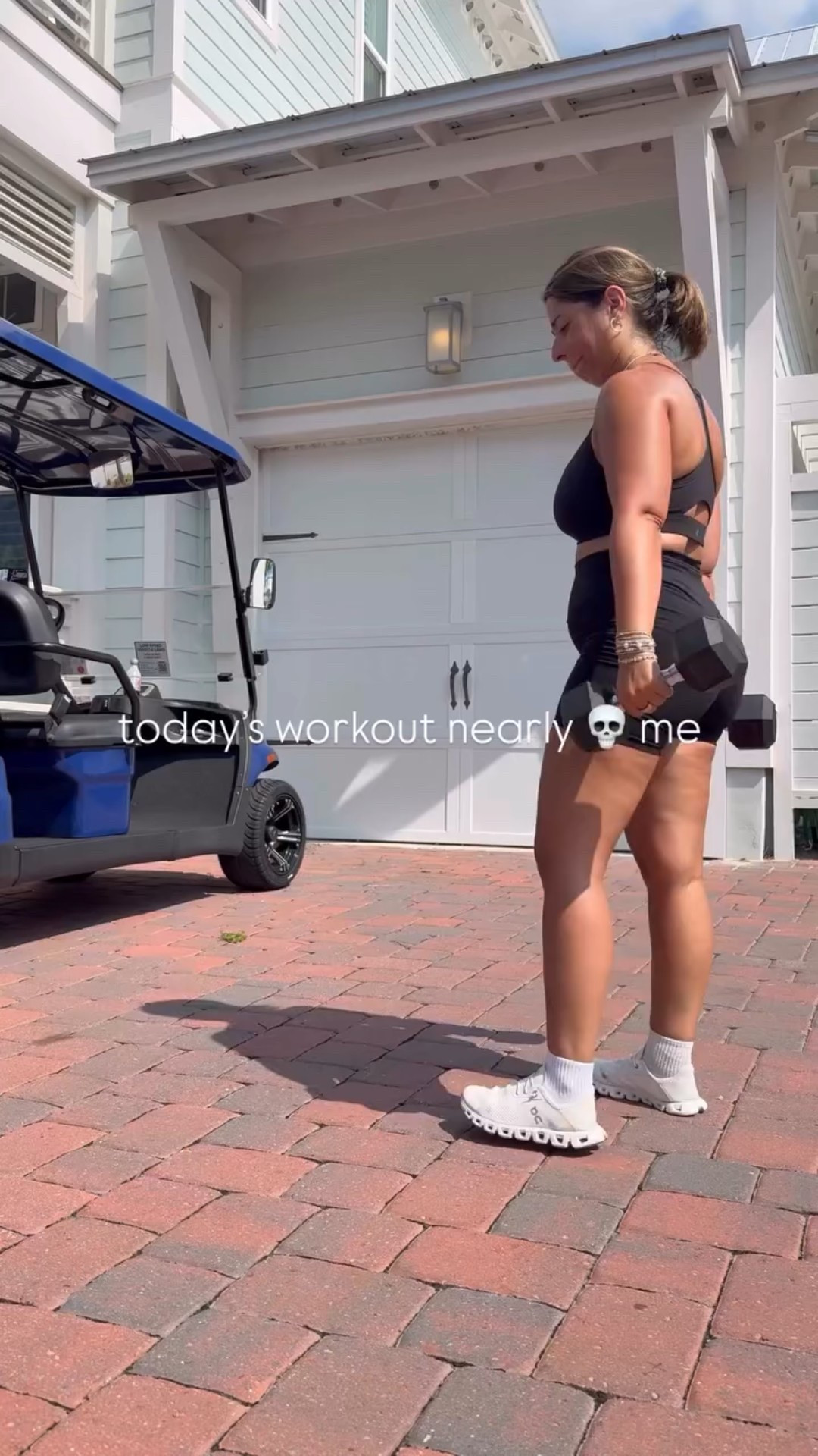 It’s so hard to get motivated to workout on vacation, but my sister definitely got my butt in butt in gear and I this one kicked my butt! This simple black sports bra and bike shorts outfit was perfect for a little leg day action. My on clouds will always be my favorites and they are so comfy! 

#LTKActive #LTKMidsize #LTKPetite