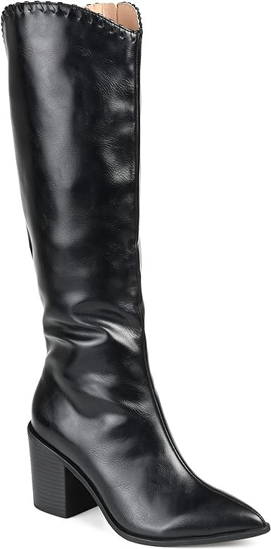 Journee Collection Womens Daria Tru Comfort Foam Extra Wide Calf Stacked Heel Knee High Boots | Amazon (US)