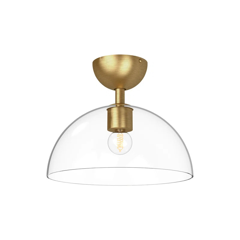 Casoria Single Light Glass Semi Flush Mount | Wayfair North America
