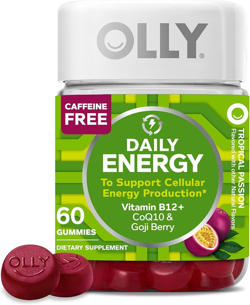 OLLY Daily Energy Gummy, Caffeine Free, Vitamin B12, CoQ10, Goji Berry, Adult Chewable Supplement... | Amazon (US)