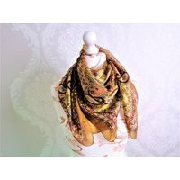 Vintage Paisley Silk Scarf Lightweight Square Neckerchief | Etsy (US)