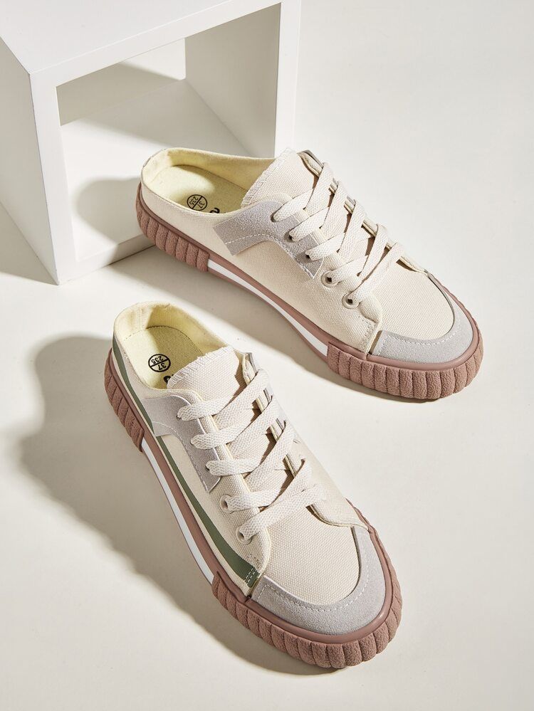 Lace-up Front Canvas Shoes | SHEIN