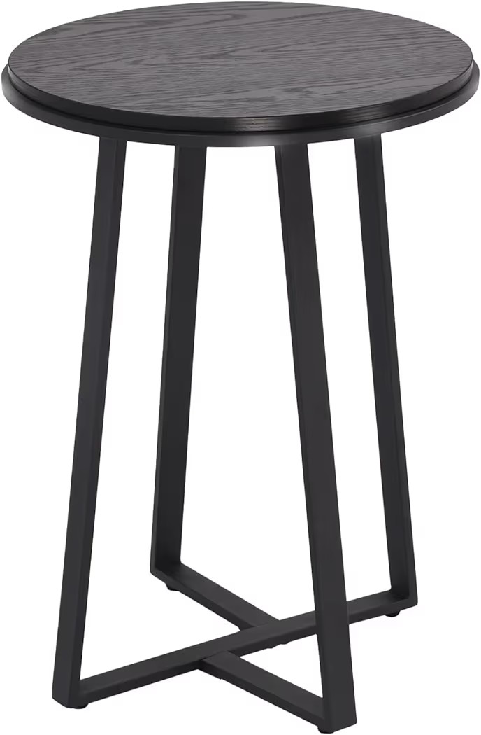 Round End Table, Small Side Table Black Color MDF Top, Metal Frame Black, Tall End Side Table for... | Amazon (US)