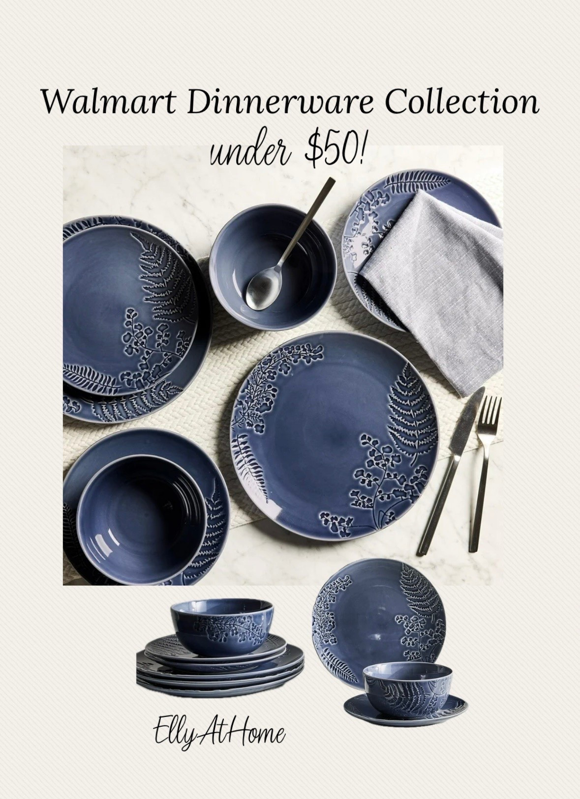 12 piece dinnerware collection at Walmart! Perfect for everyday and all the summer gatherings! Better Homes and Gardens Ellie blue stoneware collection. Free shipping Walmart home finds

#LTKdayinmylife #LTKHome