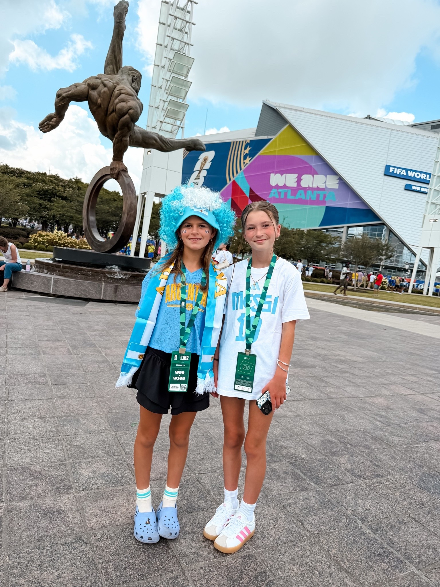 Argentina fan gear that arrives in time for the world cup finals game 
FIFA soccer fans football sports game day