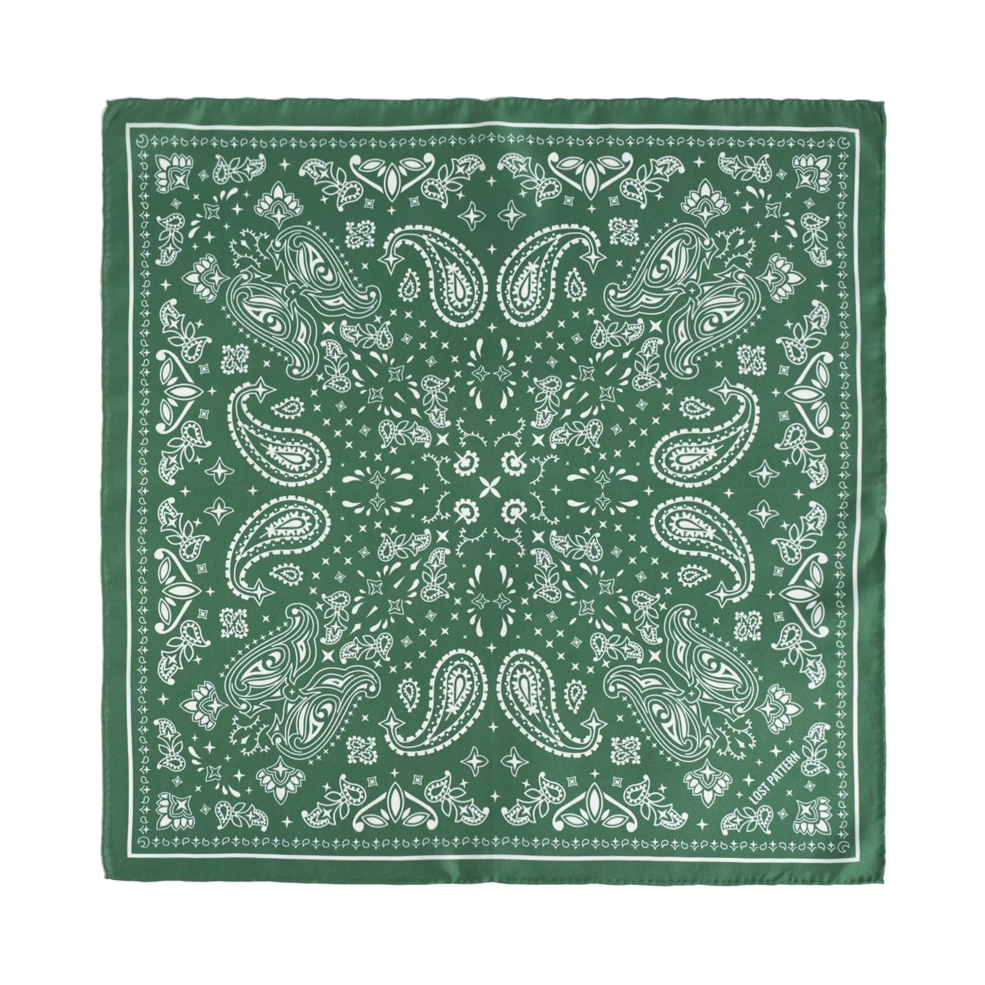 Lost Pattern NYC ""Paisley"" Silk Bandana Scarf - Sagebrush Green in Rodeo Red at Nordstrom | Nordstrom