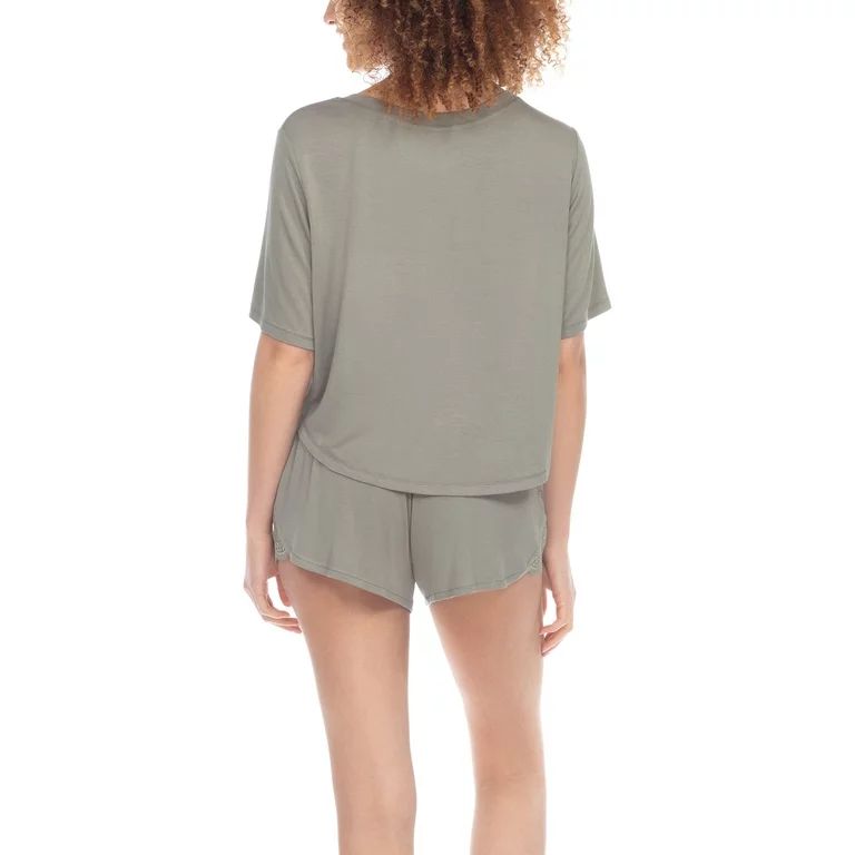 Honeydew Women's Adorable Lace-Insert PJ Set for Sleep & Lounging | Walmart (US)