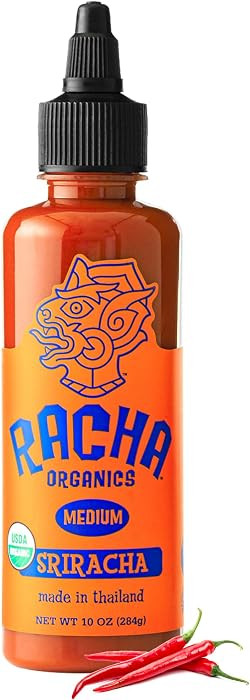 Racha Organics Medium Heat Sriracha Hot Sauce - USDA Organic Sriracha Sauce Made with Estate-Grow... | Amazon (US)