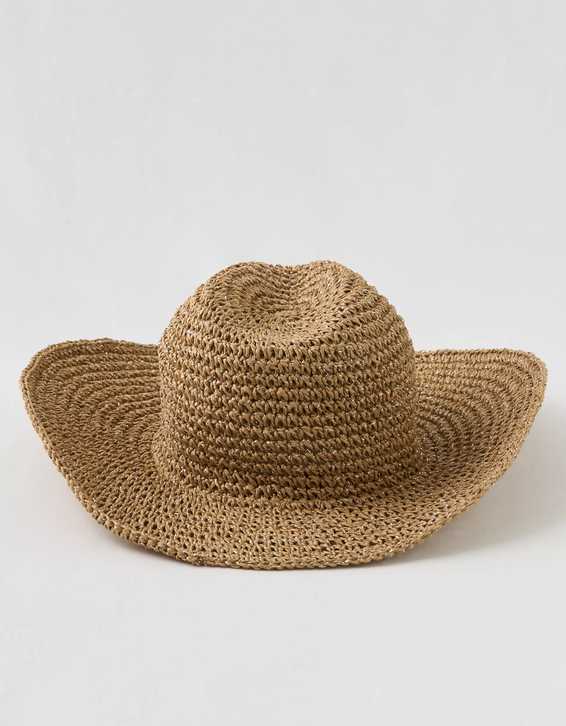 Aerie Shimmer Straw Cowboy Hat | American Eagle Outfitters (US & CA)