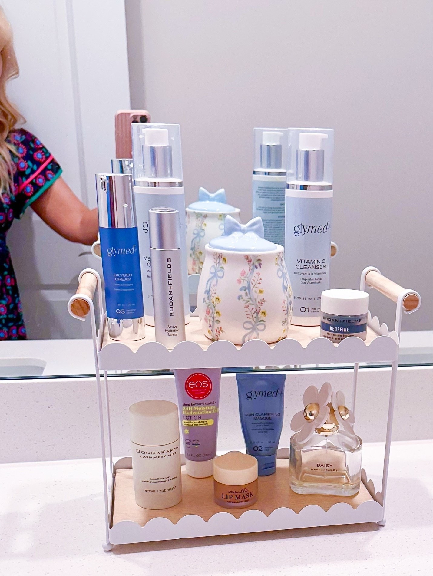 Cutest little White Scalloped Stand! It’s cheaper online than I paid in the store! 😳 No regrets tho! It’s perfect for my Skincare/my most used Beauty Products

Home Decor. Bathroom Decor. Storage. Organization

#LTKHome #LTKgrwm #LTKBeauty