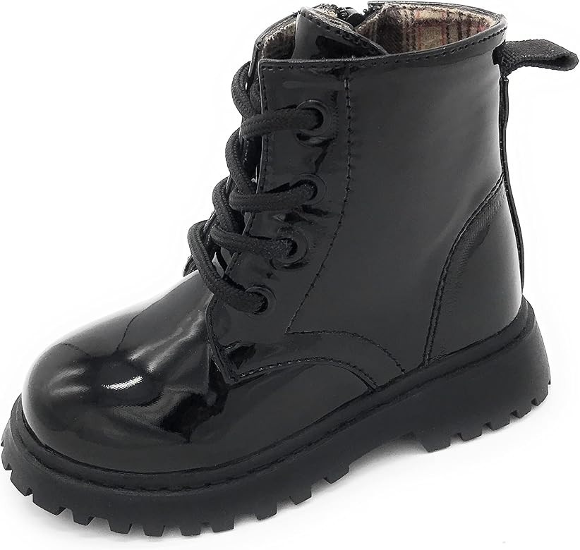 Girls Pull-On Lace-Up Comfort Combat with Side Zipper Ankle Boots (Toddler/Little Kid) | Amazon (US)