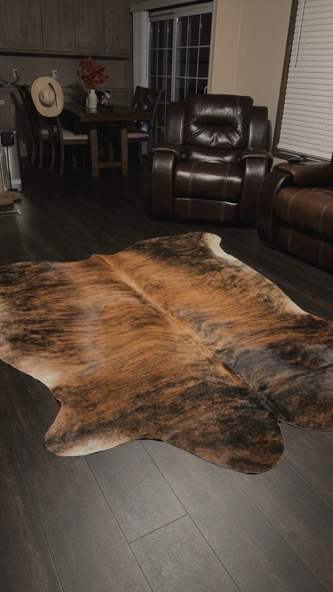 My brindle cowhide rug 

#LTKvlog #LTKHome #LTKSaleAlert