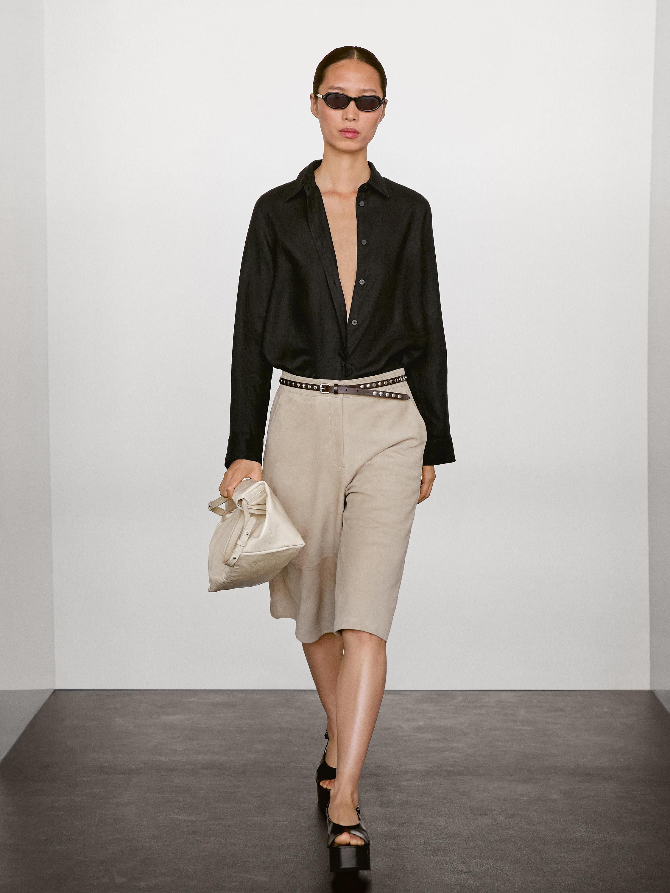 Flowing 100% linen shirt | Massimo Dutti UK