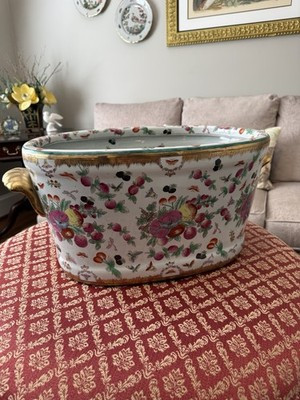 Vintage Large Chinese Chinoiserie Foot Bath Planter Famille Rose Fruit Butterfly | eBay | eBay US