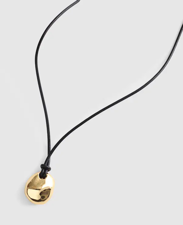 Sculptural Pendant Leather Necklace | Madewell